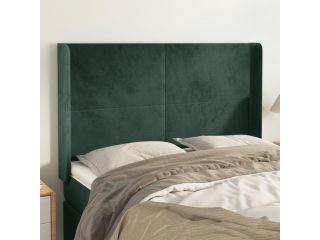vidaXL Čelo postele typu ušák tmavě zelená 147x16x118/128 cm samet