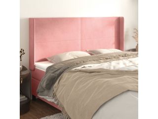 Čelo postele typu ušák růžové 203x16x118/128 cm samet