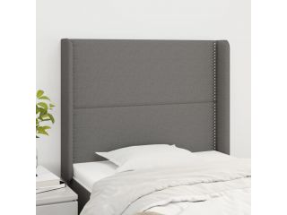 vidaXL Čelo postele typu ušák tmavě šedé 93x16x118/128 cm textil