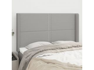 Čelo postele typu ušák světle šedé 147x16x118/128 cm textil