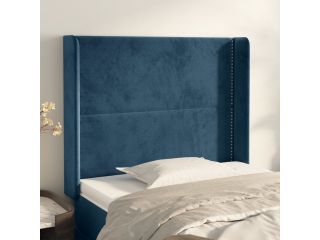 vidaXL Čelo postele typu ušák tmavě modrá 103x16x118/128 cm samet