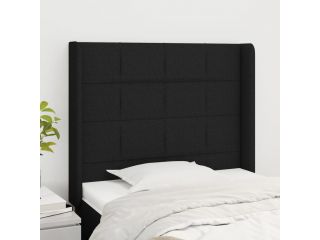 Čelo postele typu ušák černé 83x16x118/128 cm textil
