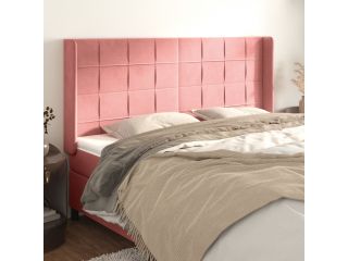 vidaXL Čelo postele typu ušák růžové 163x16x118/128 cm samet