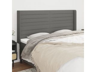 vidaXL Čelo postele typu ušák tmavě šedé 183x16x118/128 cm textil