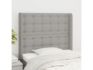vidaXL Čelo postele typu ušák světle šedé 103x16x118/128 cm textil