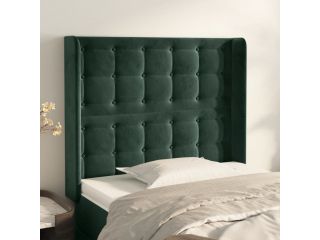 vidaXL Čelo postele typu ušák tmavě zelené 83x16x118/128 cm samet