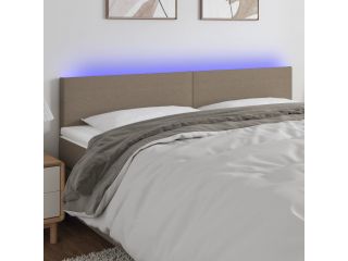 Čelo postele s LED taupe 200x5x78/88 cm textil