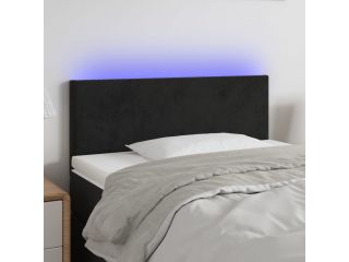 vidaXL Čelo postele s LED černé 100x5x78/88 cm samet