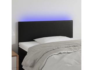 Čelo postele s LED černé 80 x 5 x 78/88 cm umělá kůže