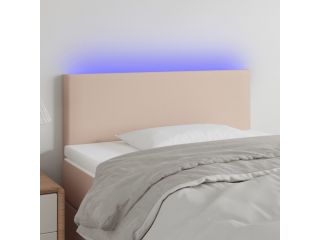 Čelo postele s LED cappuccino 90x5x78/88 cm umělá kůže