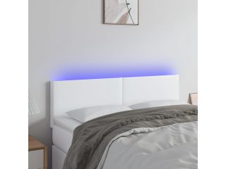 Čelo postele s LED bílé 144x5x78/88 cm umělá kůže