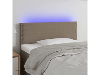 vidaXL Čelo postele s LED taupe 80 x 5 x 78/88 cm textil