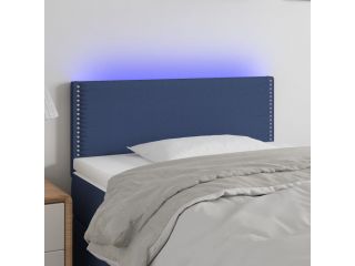 Čelo postele s LED modré 80 x 5 x 78/88 cm textil
