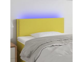 Čelo postele s LED zelené 80 x 5 x 78/88 cm textil