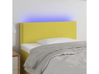Čelo postele s LED zelené 90x5x78/88 cm textil