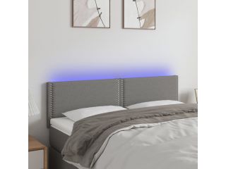 Čelo postele s LED tmavě šedé 144x5x78/88 cm textil