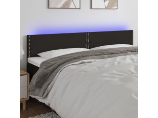 Čelo postele s LED černé 200x5x78/88 cm textil