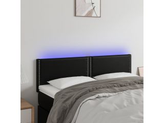 Čelo postele s LED černé 144x5x78/88 cm umělá kůže