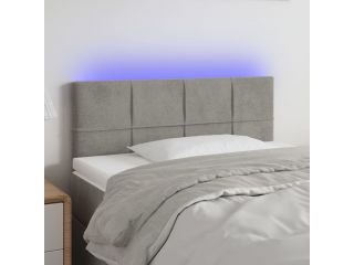 Čelo postele s LED světle šedé 80 x 5 x 78/88 cm samet