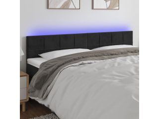 vidaXL Čelo postele s LED černé 160x5x78/88 cm samet