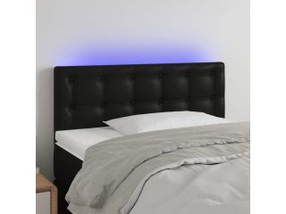 Čelo postele s LED černé 80 x 5 x 78/88 cm umělá kůže