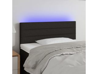 Čelo postele s LED černé 100x5x78/88 cm textil
