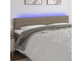 vidaXL Čelo postele s LED taupe 200x5x78/88 cm textil