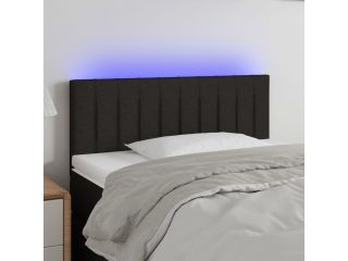 Čelo postele s LED černé 90x5x78/88 cm textil