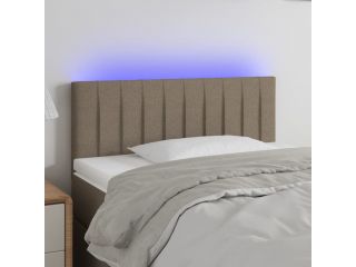 vidaXL Čelo postele s LED taupe 100x5x78/88 cm textil
