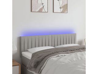 vidaXL Čelo postele s LED světle šedé 144 x 5 x 78/88 cm textil