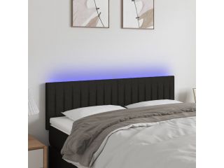 vidaXL Čelo postele s LED černé 144x5x78/88 cm textil