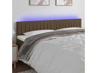 vidaXL Čelo postele s LED tmavě hnědé 160x5x78/88 cm textil