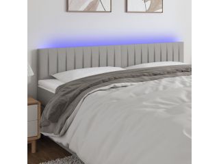 Čelo postele s LED světle šedé 180x5x78/88 cm textil