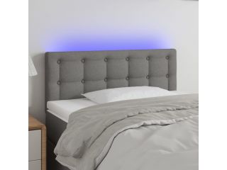 Čelo postele s LED tmavě šedé 80 x 5 x 78/88 cm textil