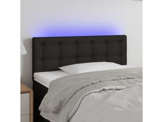 vidaXL Čelo postele s LED černé 80 x 5 x 78/88 cm textil