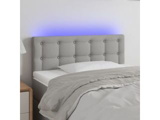 Čelo postele s LED světle šedé 100 x 5 x 78/88 cm textil