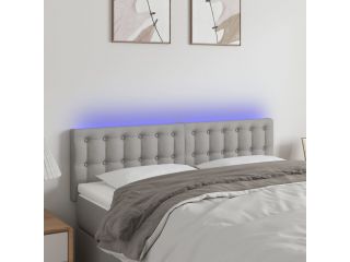 Čelo postele s LED světle šedé 144 x 5 x 78/88 cm textil