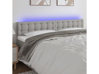 vidaXL Čelo postele s LED světle šedé 160x5x78/88 cm textil