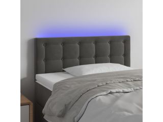 Čelo postele s LED tmavě šedé 80 x 5 x 78/88 cm samet