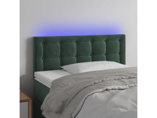 vidaXL Čelo postele s LED tmavě zelené 100x5x78/88 cm samet