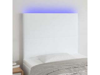 Čelo postele s LED bílé 100x5x118/128 cm umělá kůže