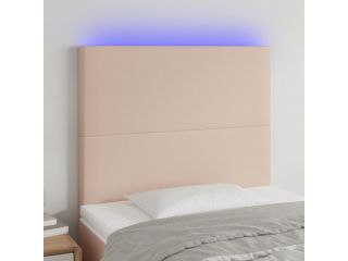 Čelo postele s LED cappuccino 100x5x118/128 cm umělá kůže
