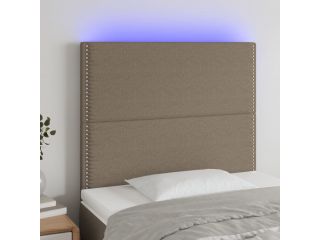 vidaXL Čelo postele s LED taupe 100x5x118/128 cm textil