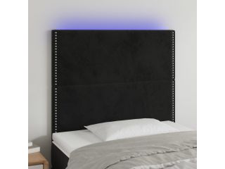 vidaXL Čelo postele s LED černé 100x5x118/128 cm samet