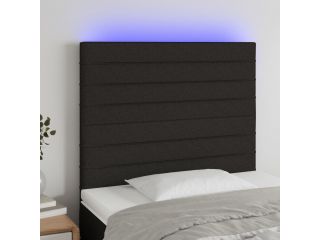 vidaXL Čelo postele s LED černé 90x5x118/128 cm textil