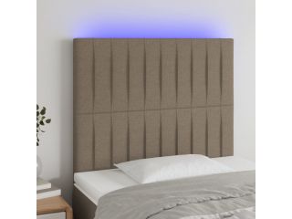 vidaXL Čelo postele s LED taupe 100x5x118/128 cm textil