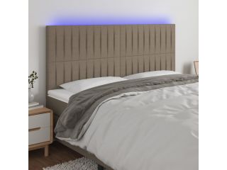 vidaXL Čelo postele s LED taupe 200x5x118/128 cm textil