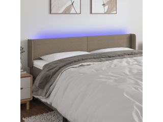 Čelo postele s LED taupe 203 x 16 x 78/88 cm textil