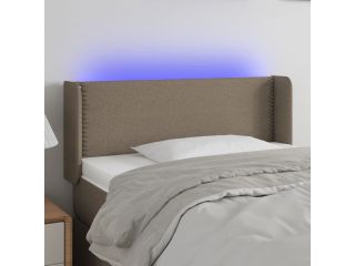 Čelo postele s LED taupe 103 x 16 x 78/88 cm textil