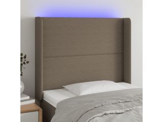 vidaXL Čelo postele s LED taupe 83 x 16 x 118/128 cm textil